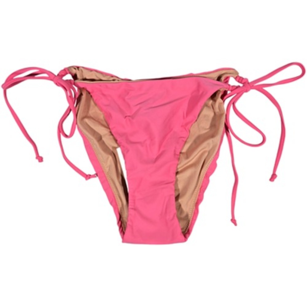 J. Crew Curved-waist cheeky string bikini bottom with beads‎ Tea Rose M NWT